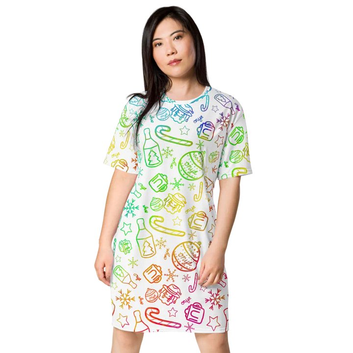 Limited Edition Christmas Rainbow T-Shirt Dress product image (1)