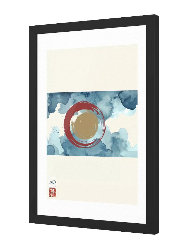 Colorado Japanese Ink Art Print | Centennial Peak No.11 | Framed Wall Art - AO Japan Blue product image (2)
