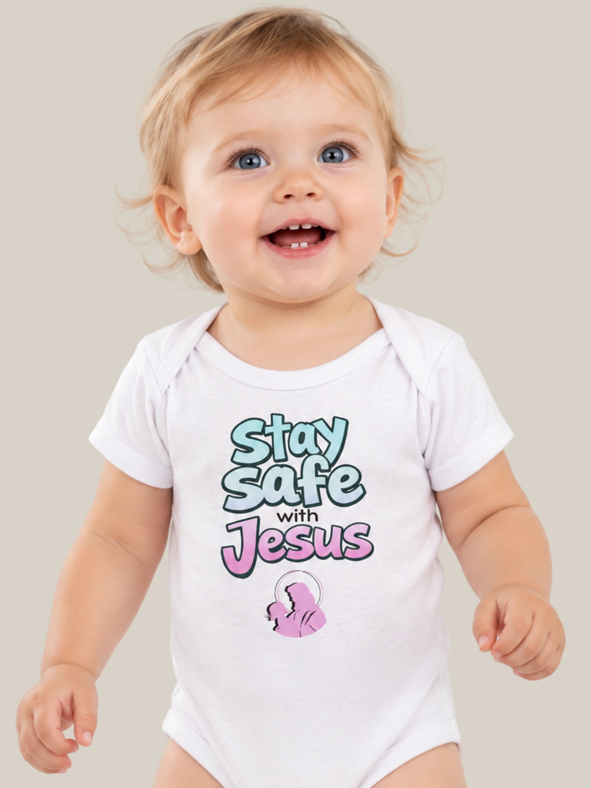 Stay Safe with Jesus Girls Baby Bodysuit product image (1)