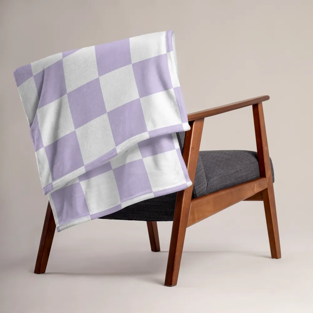 Squares White and Lilac/Throw Blanket by Allcolor product image (3)