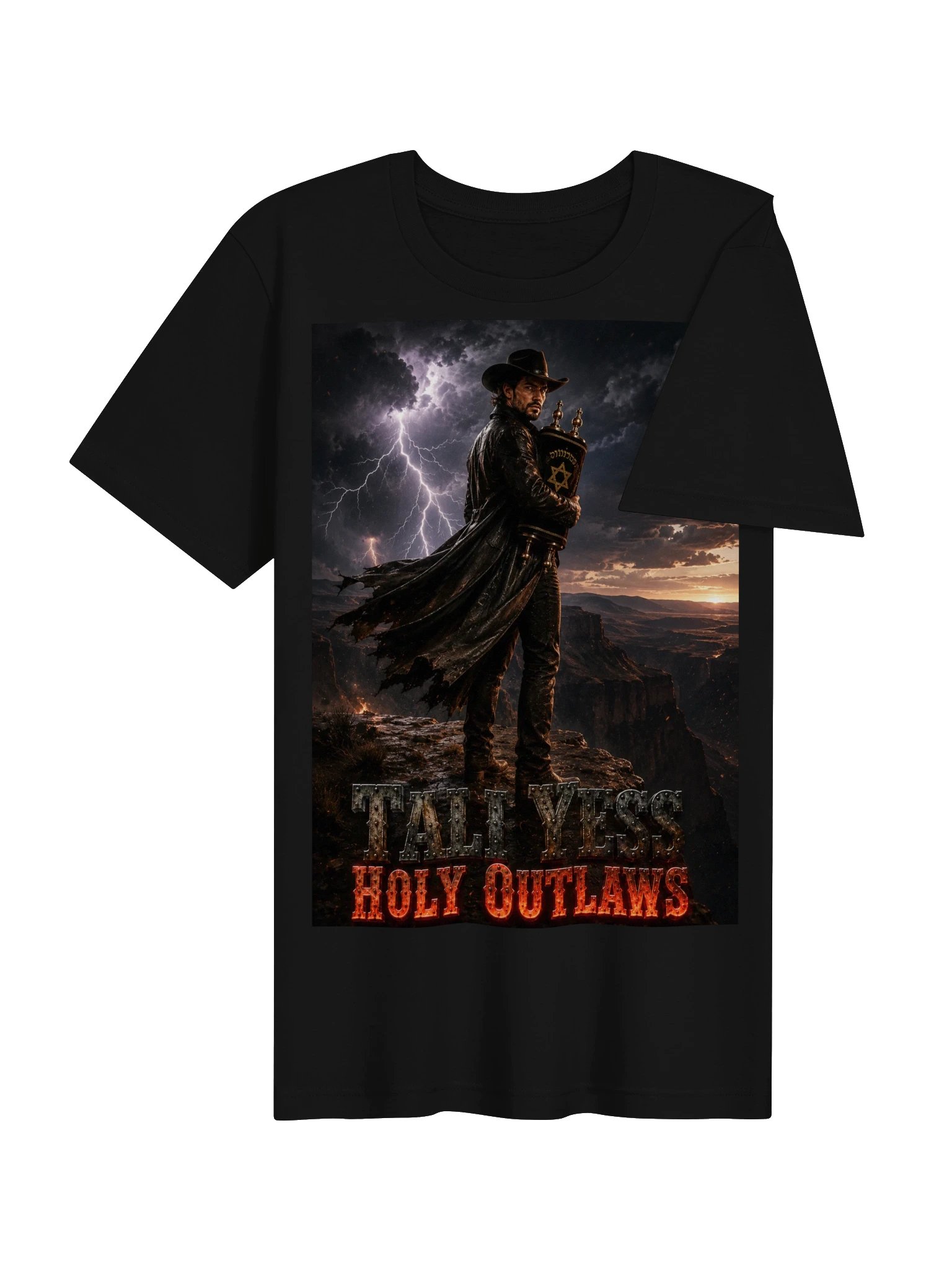 Tali Yess Holy Outlaws — Pose 4 Black T-Shirt product image (4)