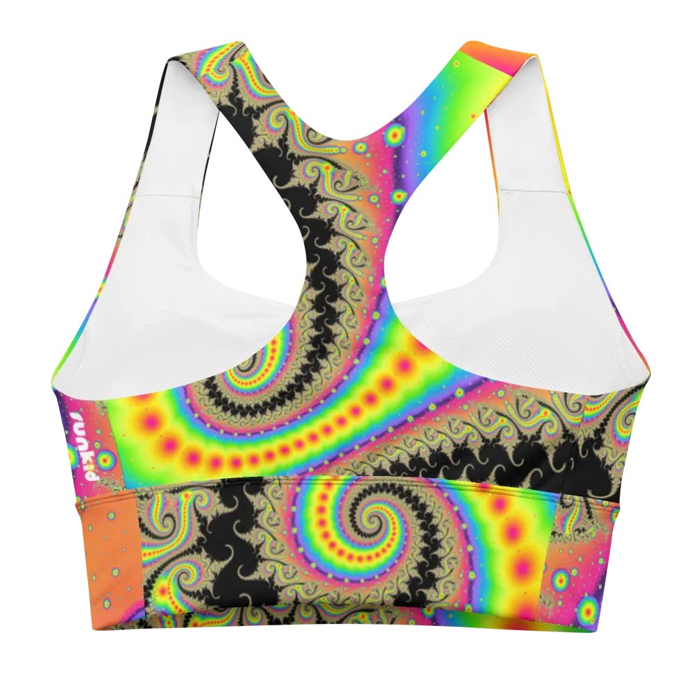 Fractal Longline Sports Bra - Pink Lemonade and Candy Twists product image (5)