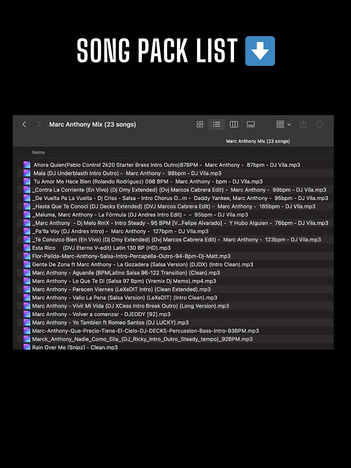 Marc Anthony Mix – Song Pack product image (2)