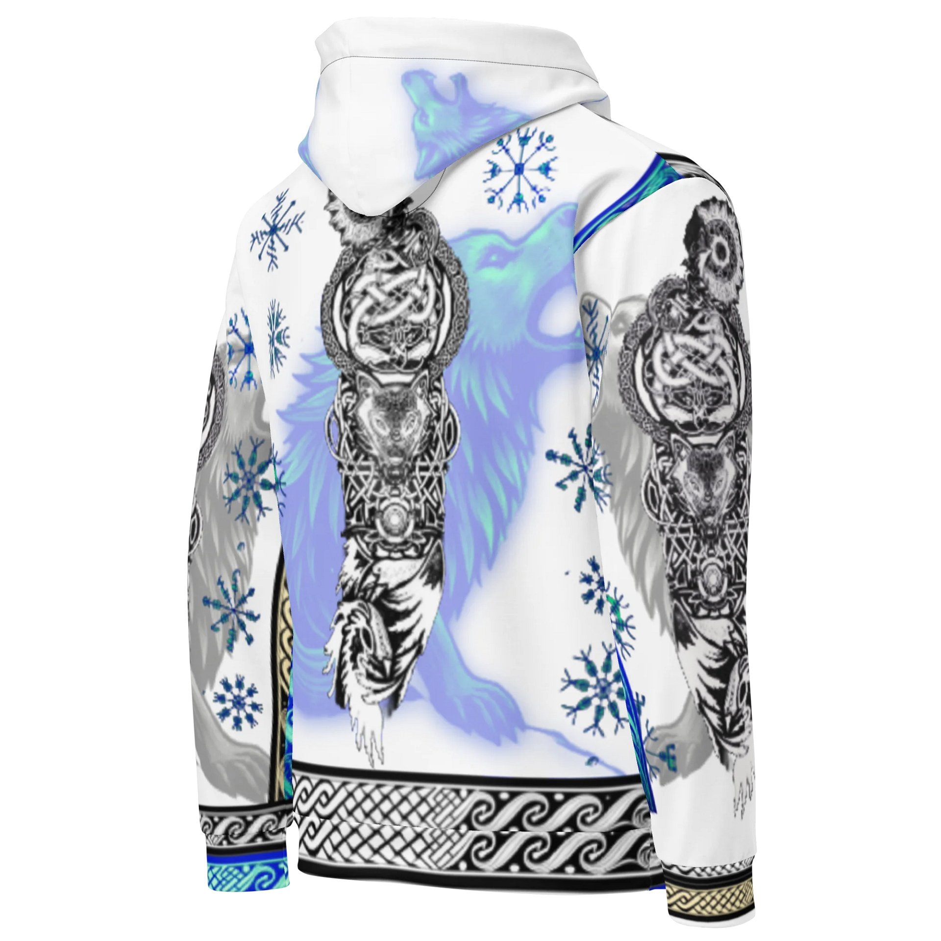 Wolf Clan Hoodie – Nordic Wolf, Celtic Trim, Blue Ice Accents product image (5)