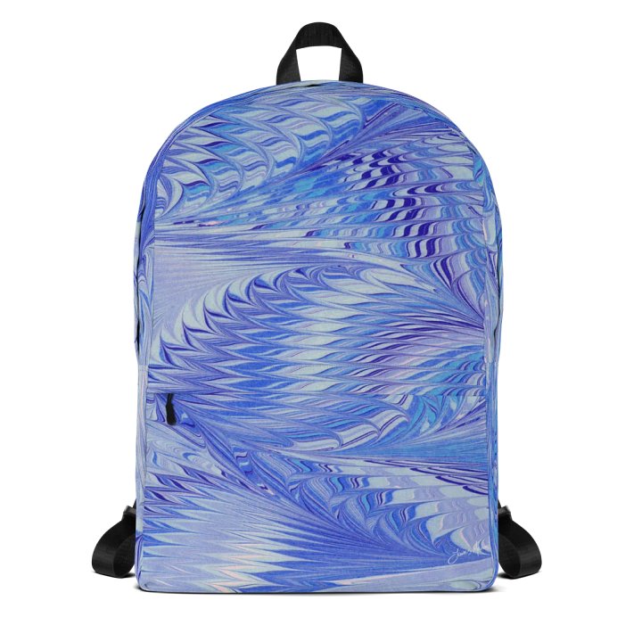 Blue Feathered Marbling Backpack product image (1)