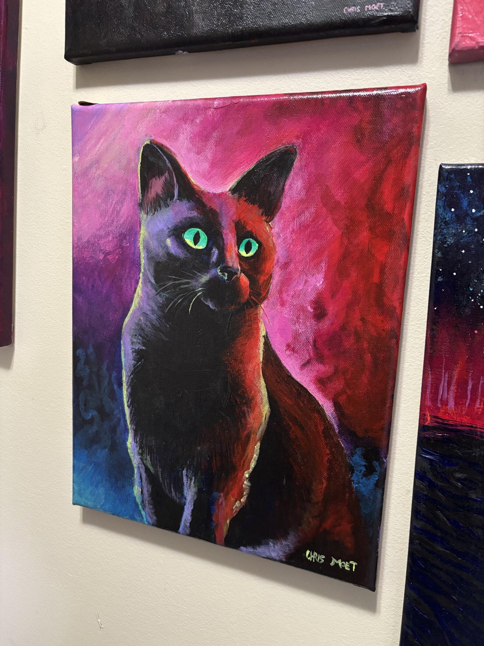 Black Cat Acrylic Painting on Canvas (Canada Only) product image (2)