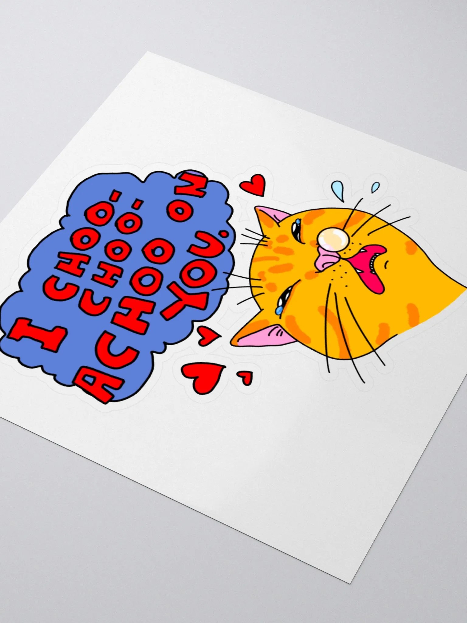 Achoo on You Orange Cat Sticker product image (3)