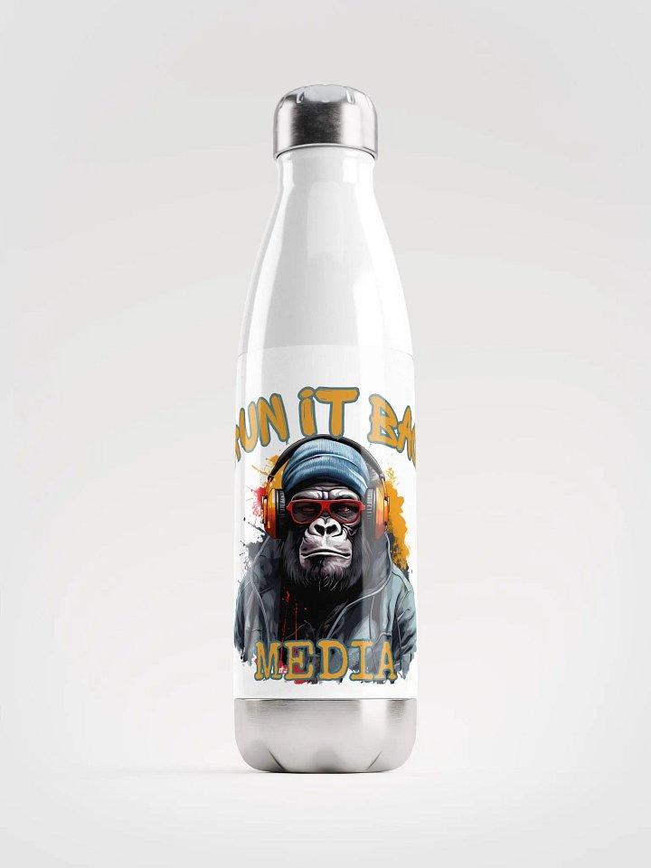 RUN It BAC Media Water Bottle White product image (1)