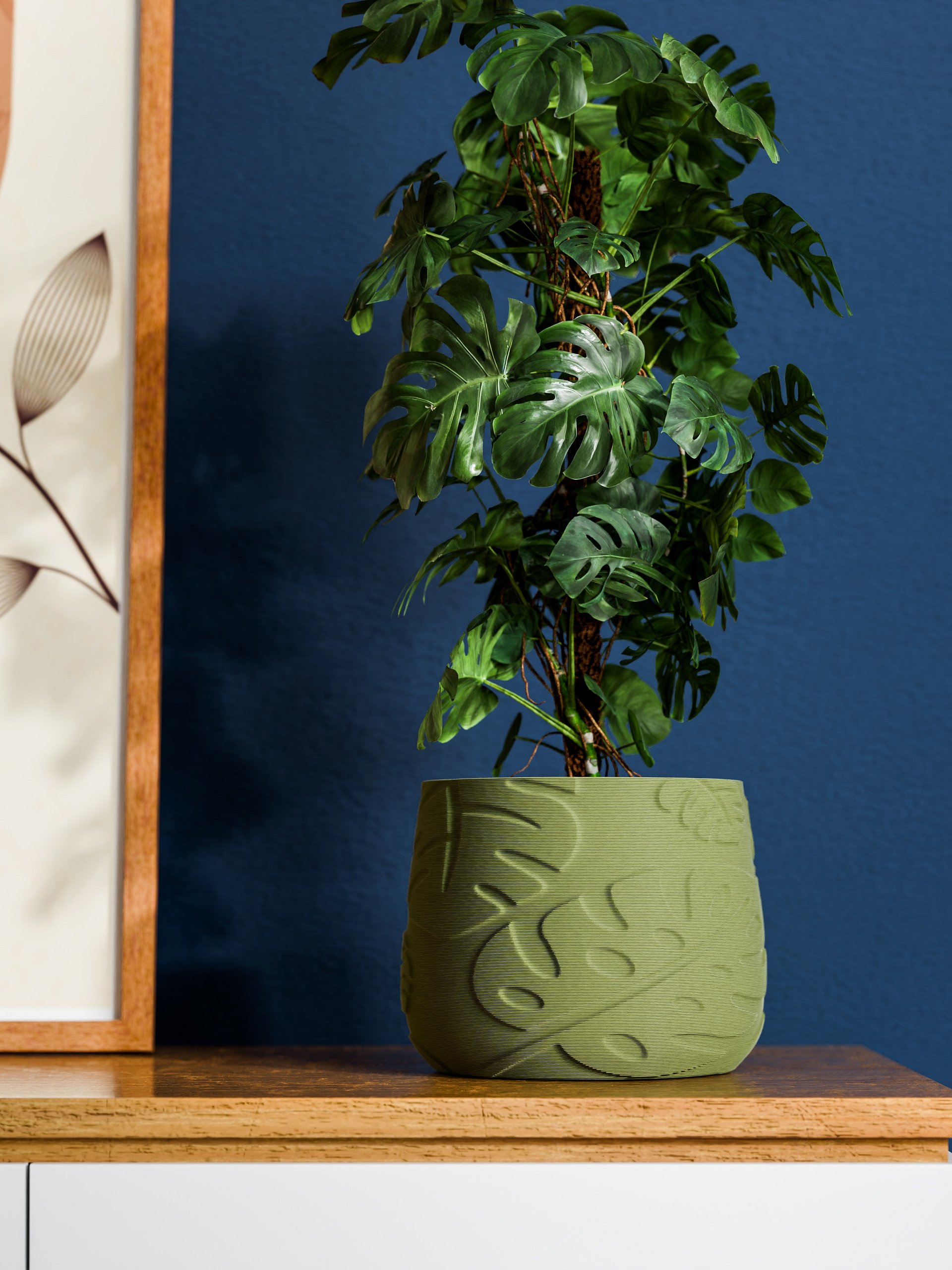 Indoor Plant Pot with Monstera Texture product image (3)