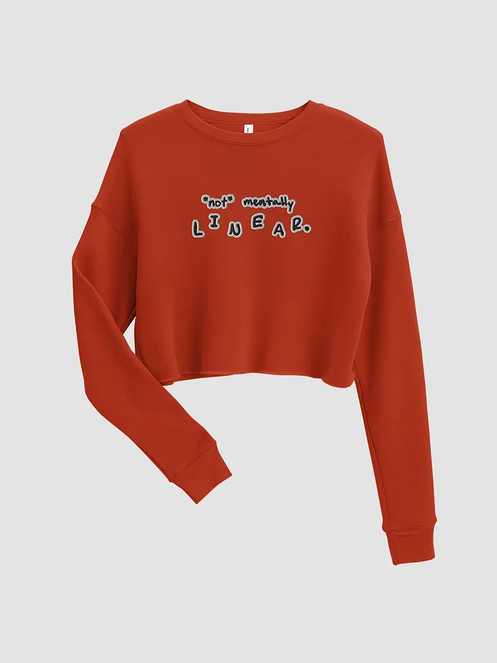*not* mentally linear (bubble design) embroidered Fleece Crop Sweatshirt product image (2)
