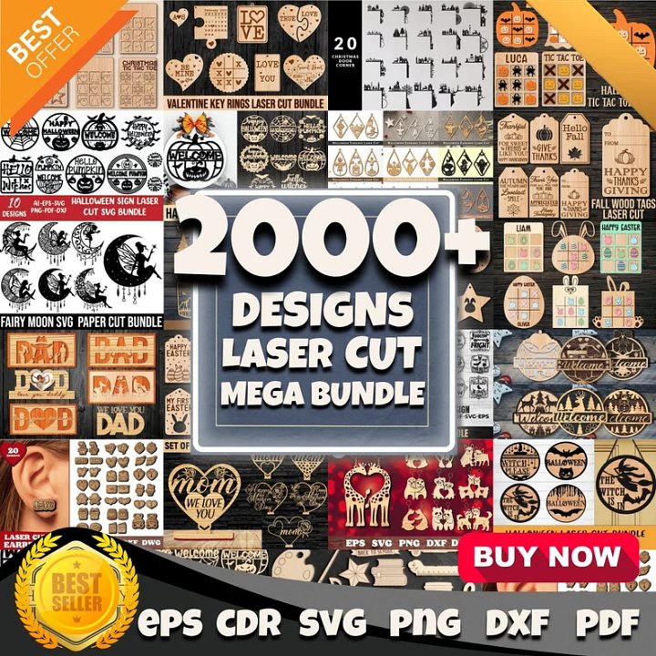 Laser Cut svg Files Mega Bundle for cnc and Engraving product image (1)