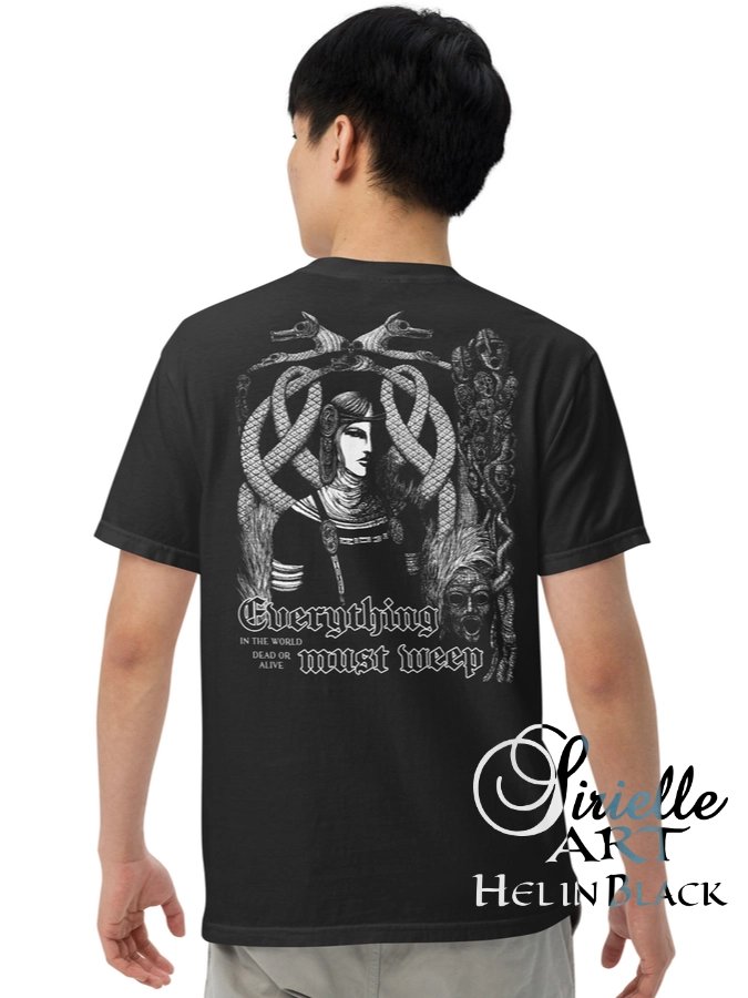 Everything Must Weep · Hel in Black · Front & Back 2 in 1 Print · Relaxed Fit Heavyweight T-Shirt product image (13)
