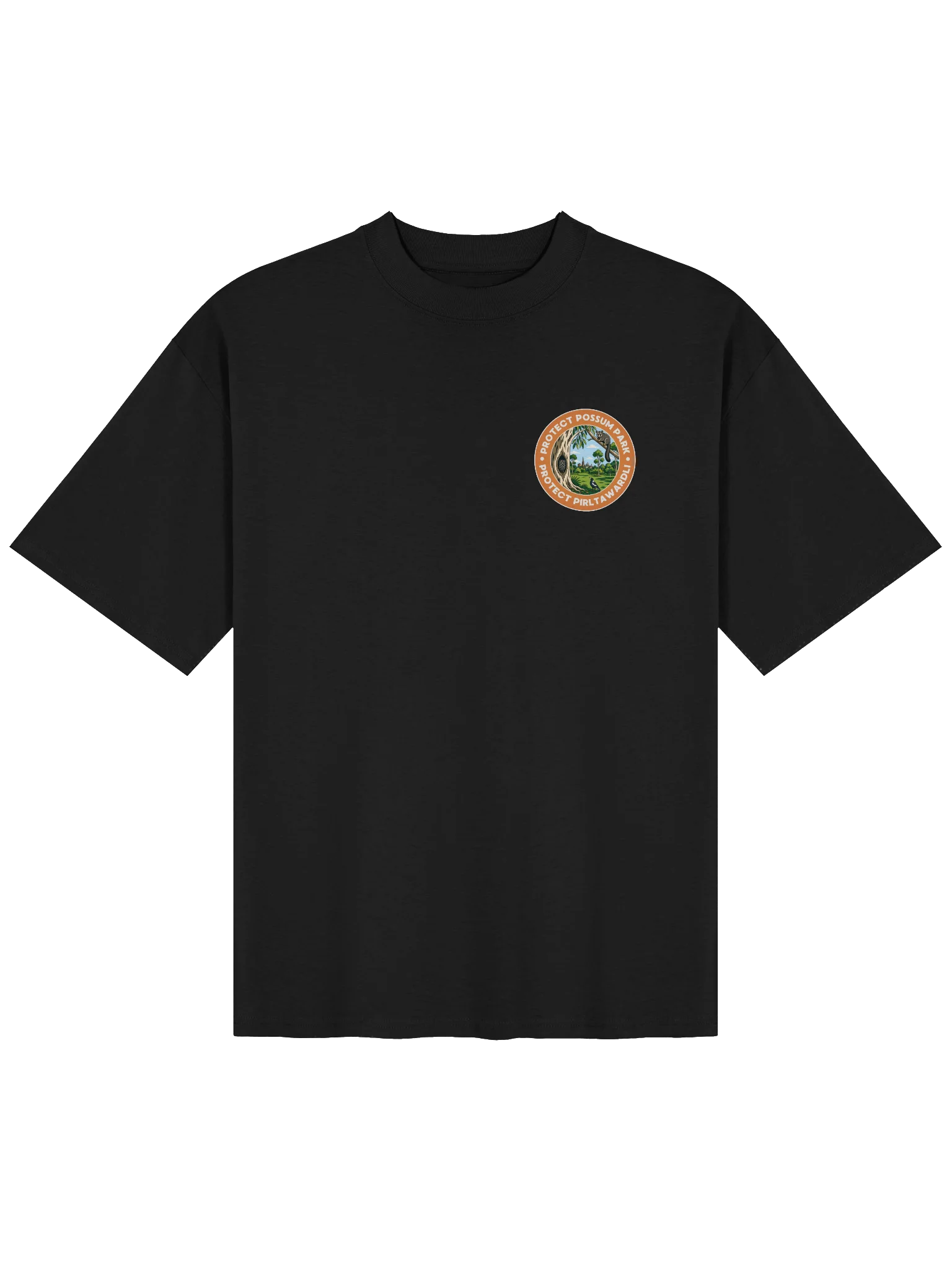 STOP THE CHOP | Magpie (White Print) | Premium Organic Oversized T-Shirt product image (2)