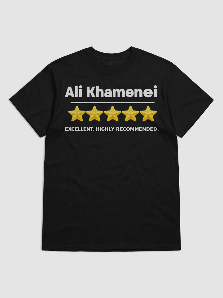 Ali Khamenei 5-Star Review Satire T-Shirt - Funny Political Tee product image (2)