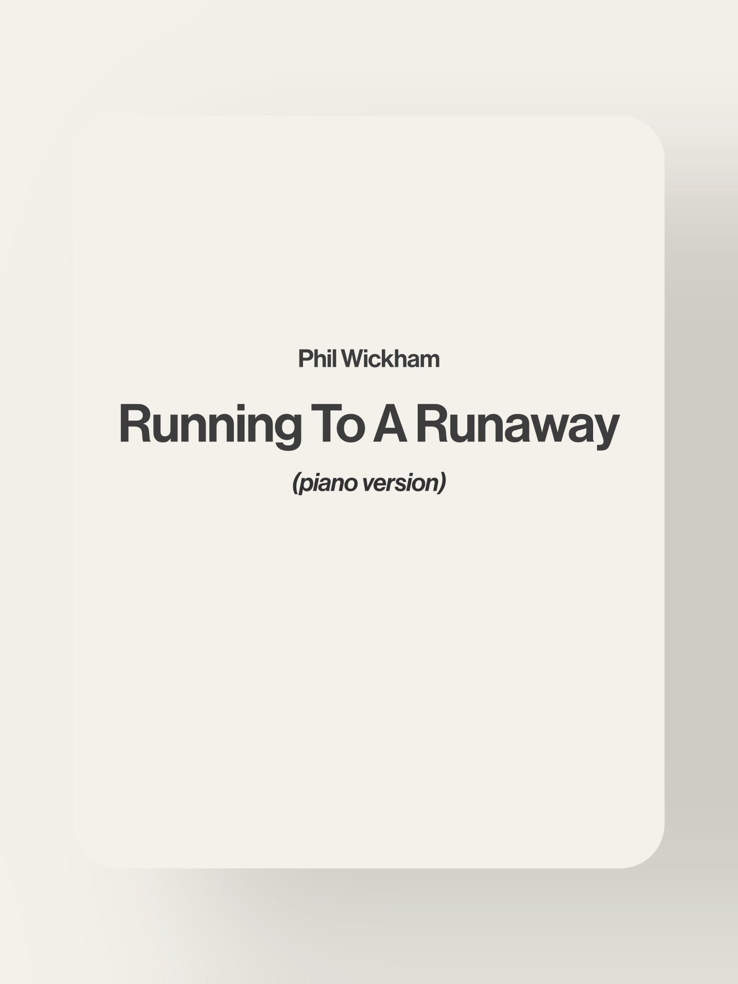 Running To A Runaway - Phil Wickham product image (1)