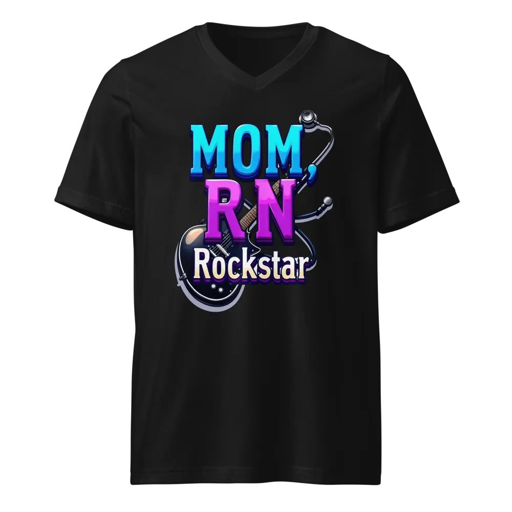 Rockstar, RN, mom, guitar Tribute V-Neck Tee product image (1)
