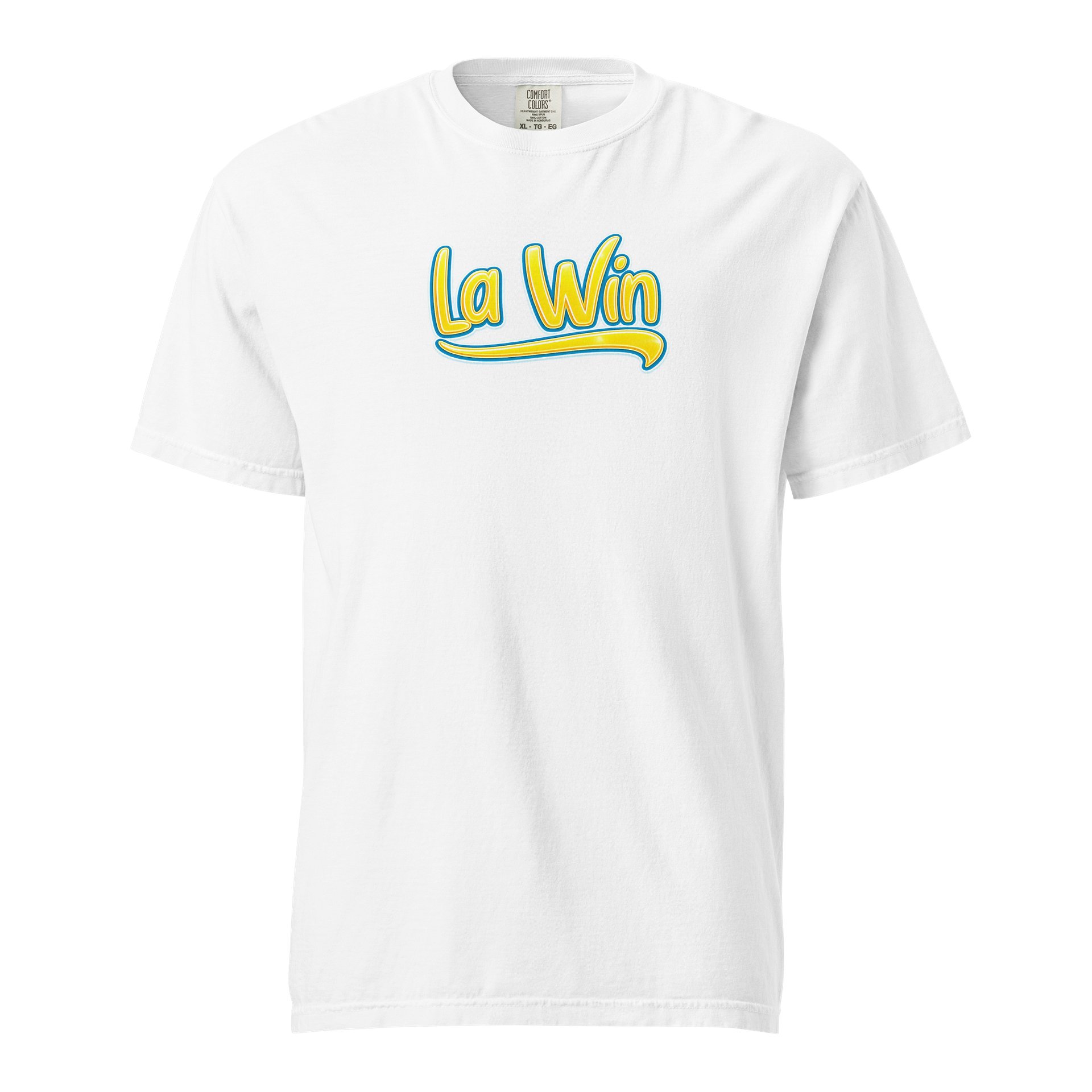 T-Shirt blanc « La Win » jaune/bleu product image (1)