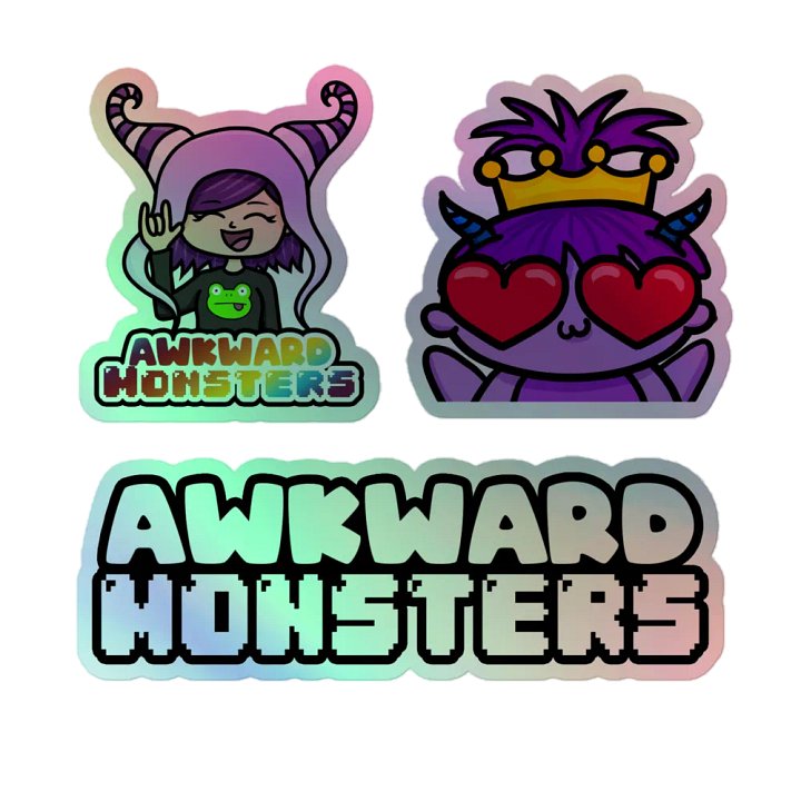 AwkwardMonsters Holo Stickers product image (1)