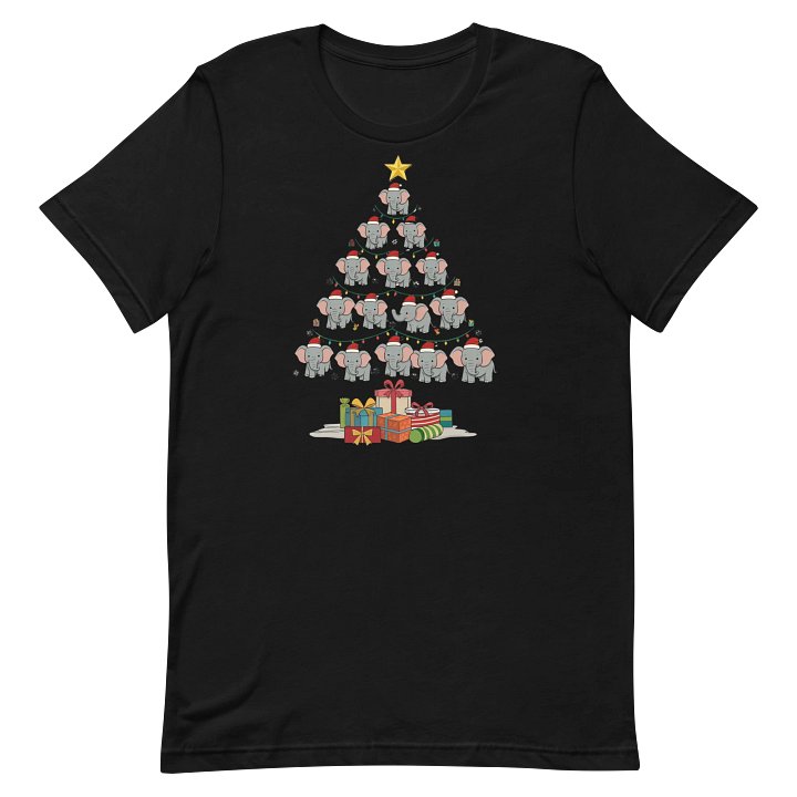 Elephant Santa Christmas Tree T-Shirt product image (2)