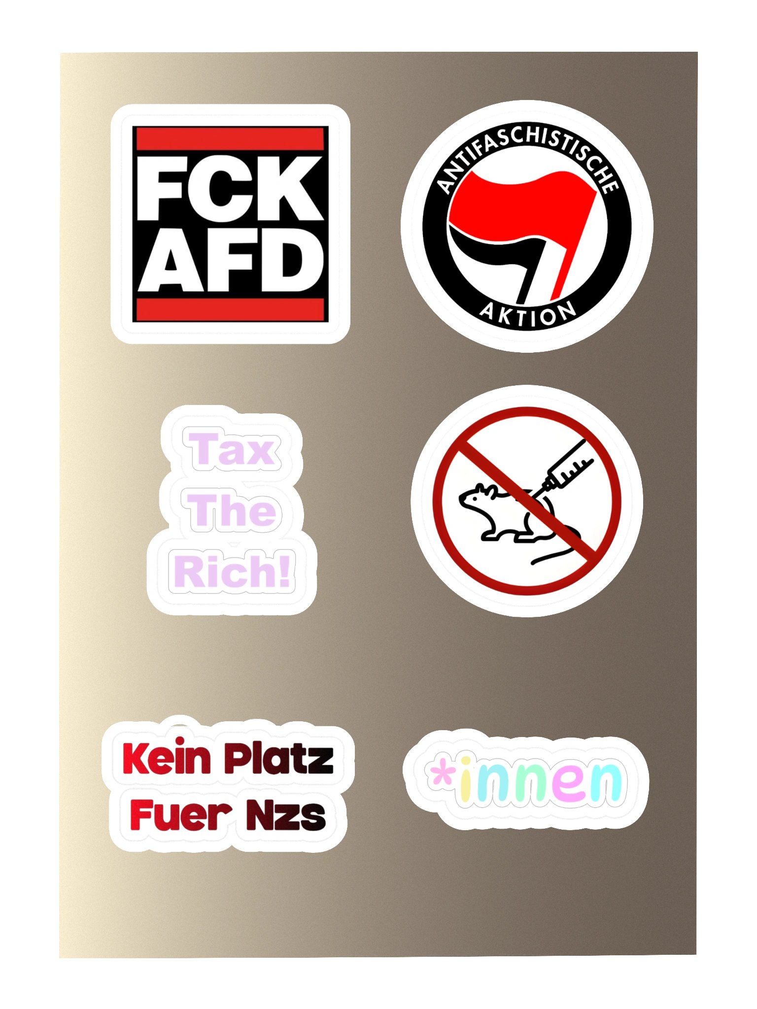 Antifaschistische Statement Sticker Sheet product image (3)
