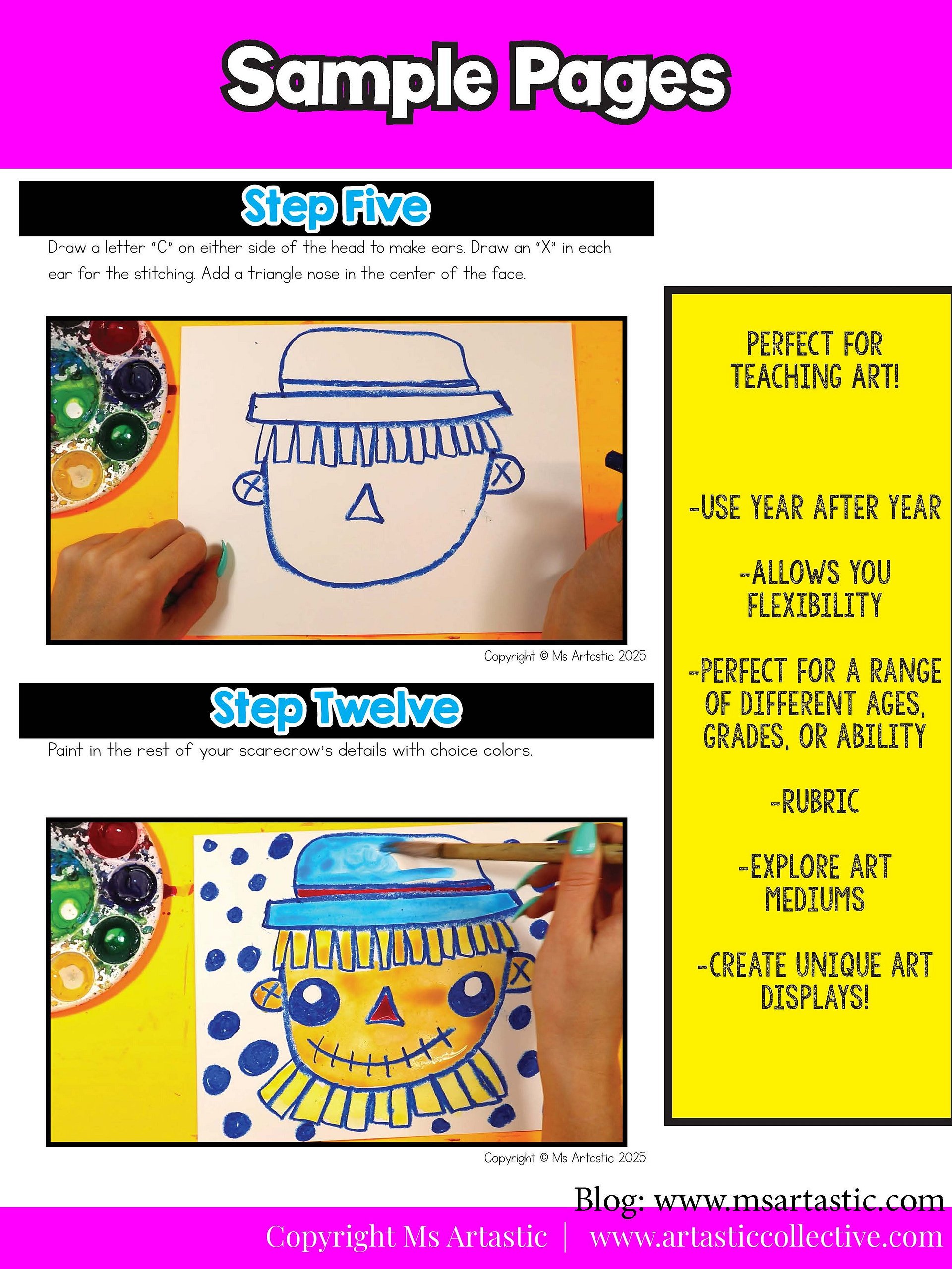 Autumn Scarecrow Art Lesson with Reading, Writing & Step-by-Step Tutorial (Kindergarten – Grade 3) Product product image (7)