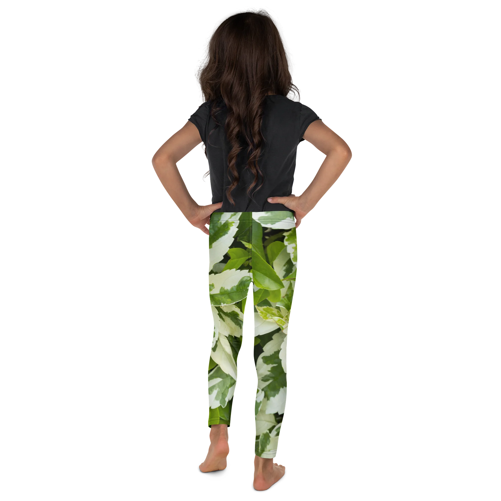 Moss & Parch All-Over Print Kids Leggings | Green & Cream Outdoor Play Pants product image (3)