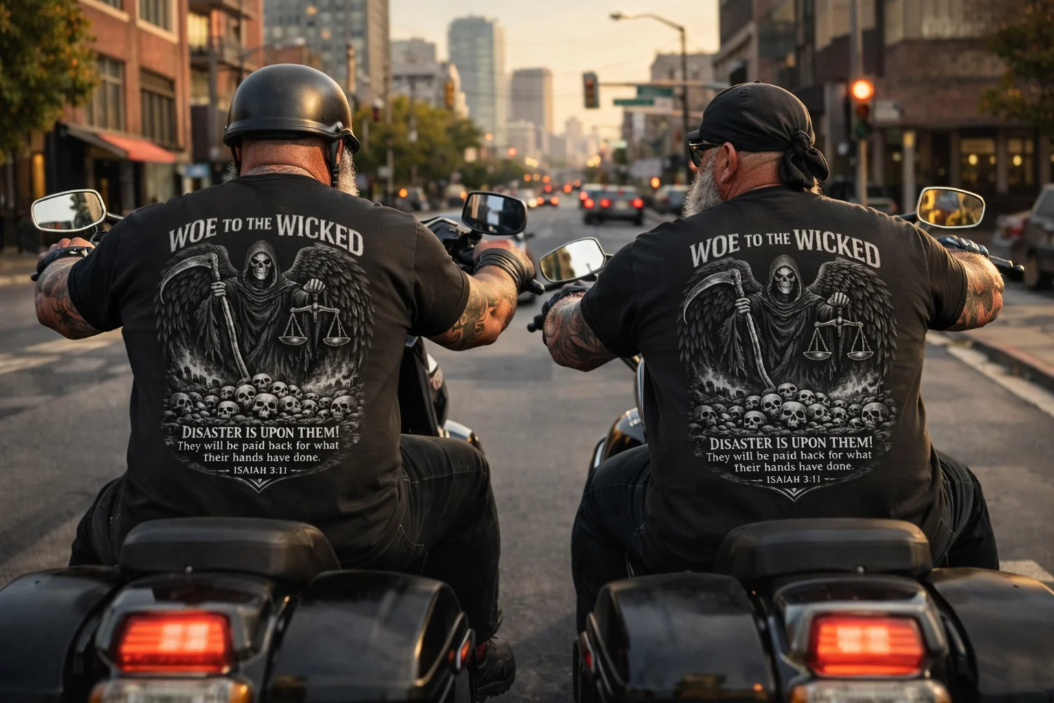 Woe To The Wicked T-Shirt, Angel of Death, Skulls of Disaster Bible Verse Tee product image (89)