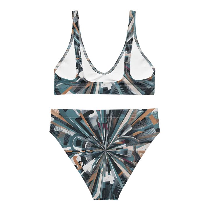Abstract Lithographic Pattern Design High Waisted Bikini - V13 product image (1)