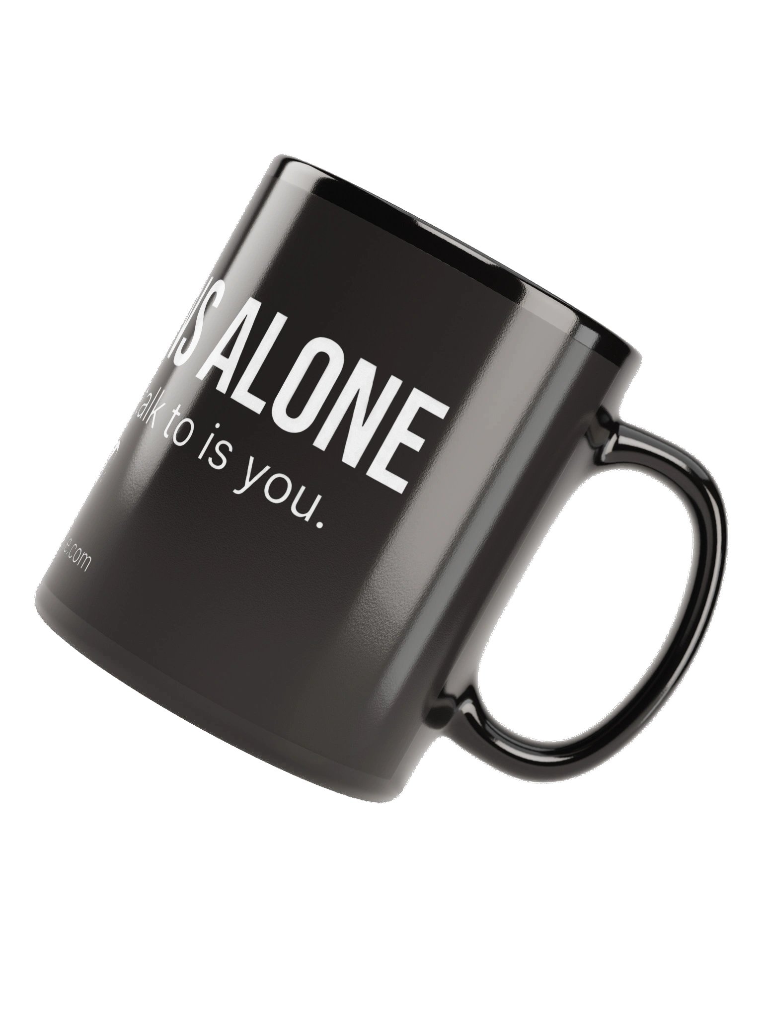 She Listens Alone Black Glossy Mug product image (6)