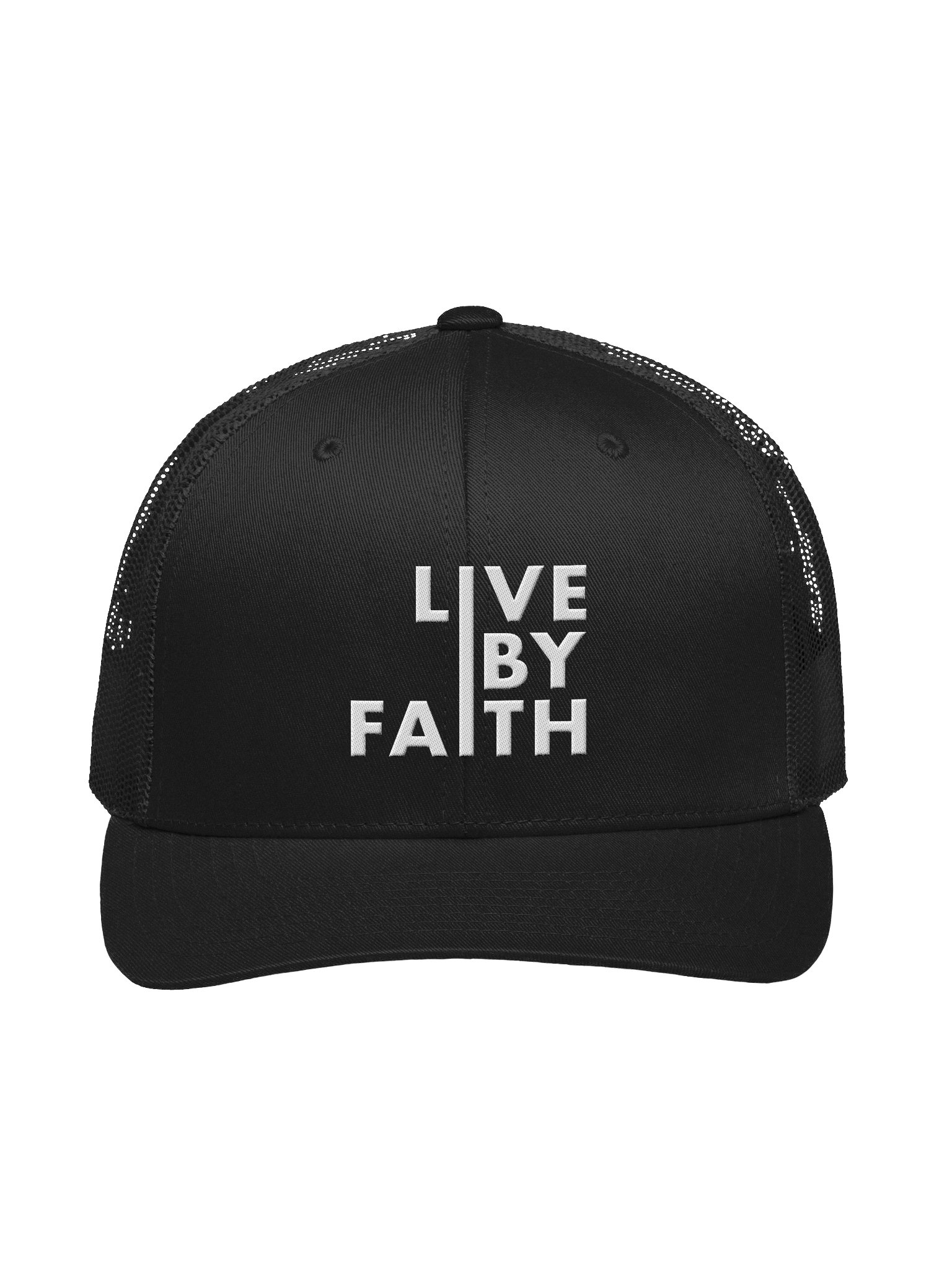Live By Faith • Trucker Cap (White Embroidery) product image (2)