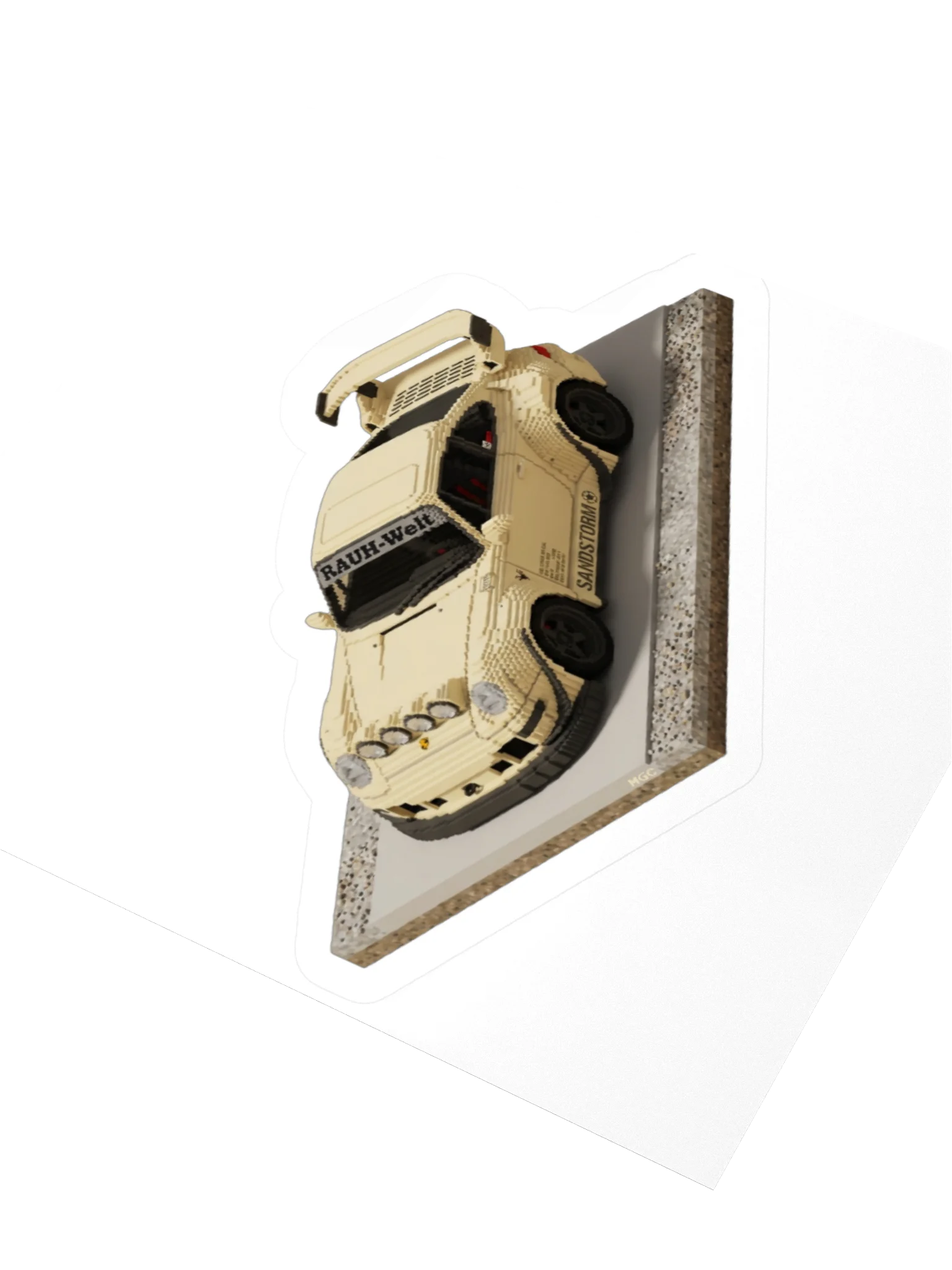 Sandstorm Beige Porsche 993 RWB "Sandstorm" Rauh-Welt Begriff Sticker (Pixel, Retro, Minecraft) product image (9)