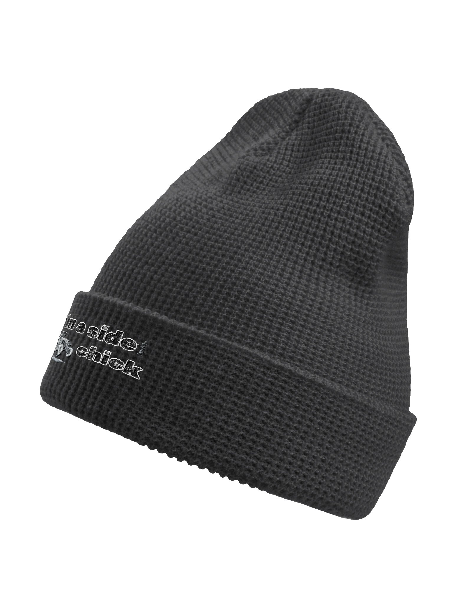 Embroidered I'm a side chick waffle beanie product image (3)