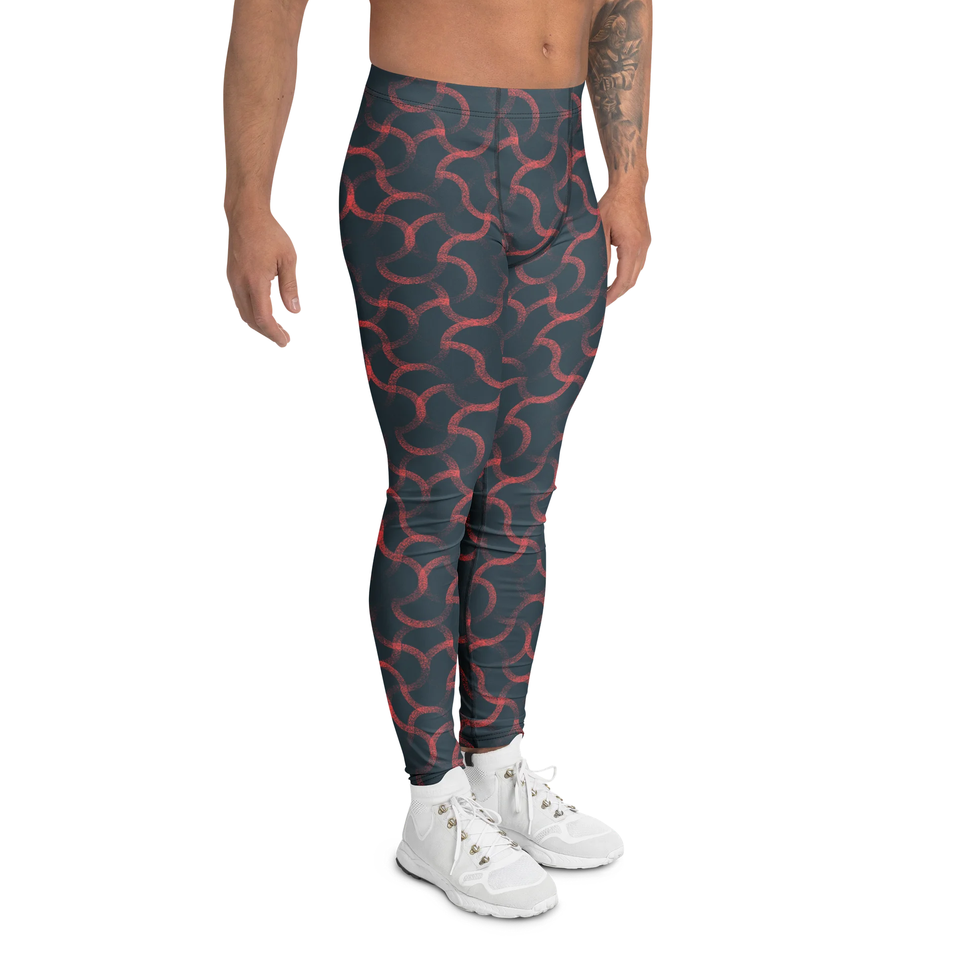 Stylish Crimson Wave Men's Leggings for Casual Comfort product image (3)