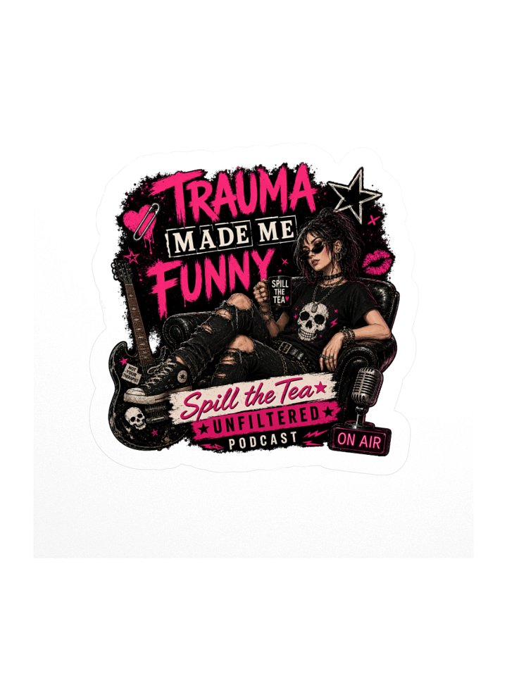 Trauma Made Me Funny Kiss Cut Stickers product image (1)