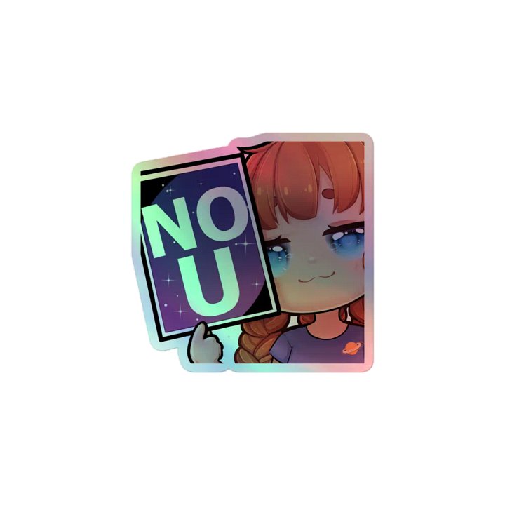 Playful 'NO U' Holographic Sticker Set product image (1)