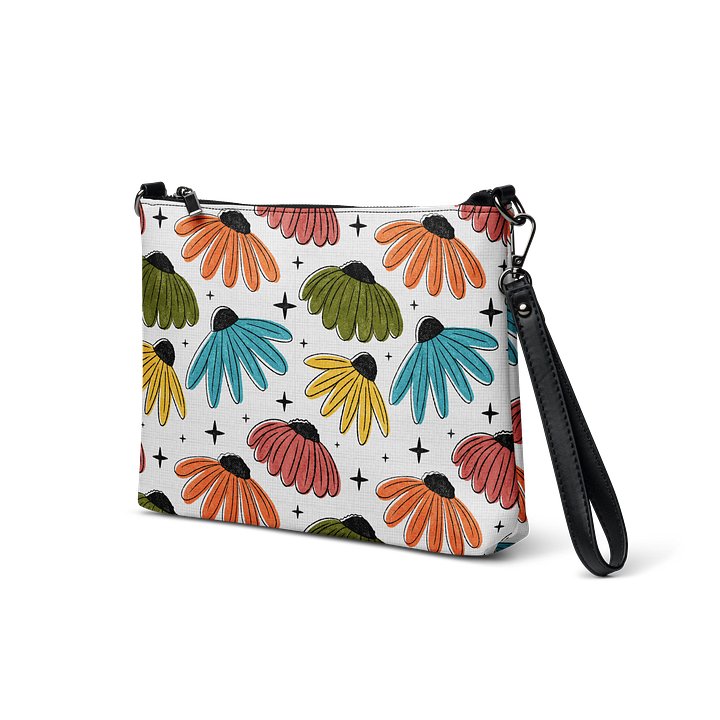 Retro Halftone Coneflowers Crossbody Bag product image (2)