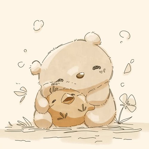 Lumina holds Luce.

#petitluminary
#cuteanimals
#animalillustration
#cozyart
#childrensbookillustration