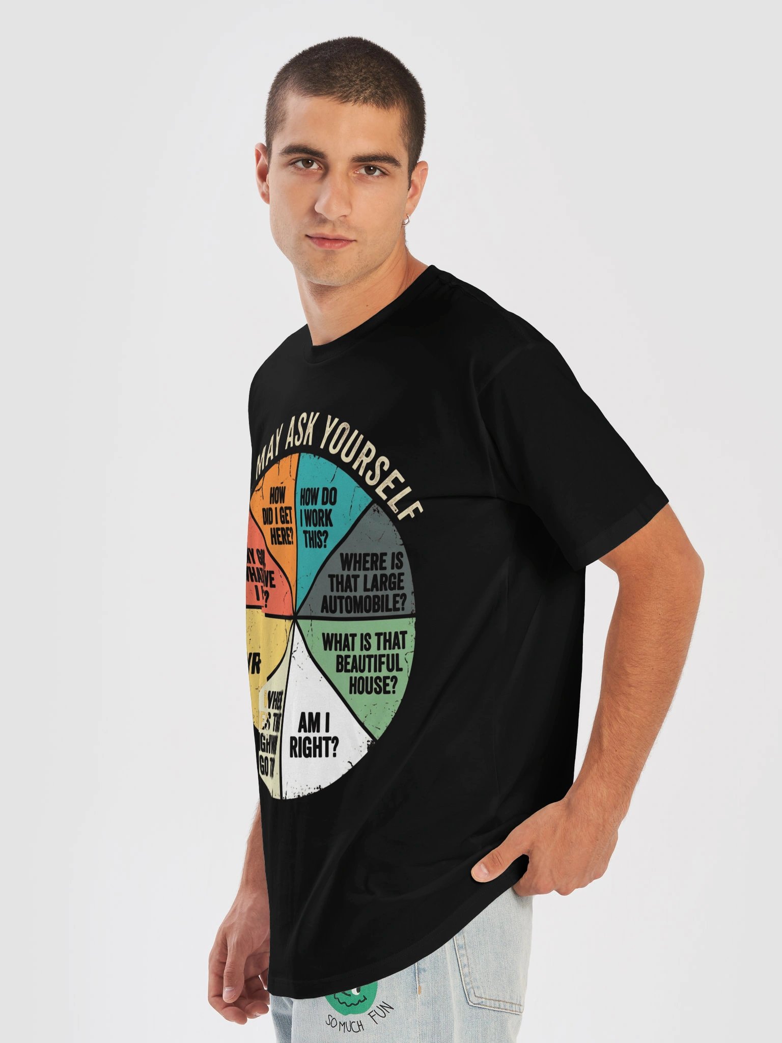 Vintage 80s Music T-Shirt – Retro Ask Yourself Pie Chart Graphic Tee product image (7)
