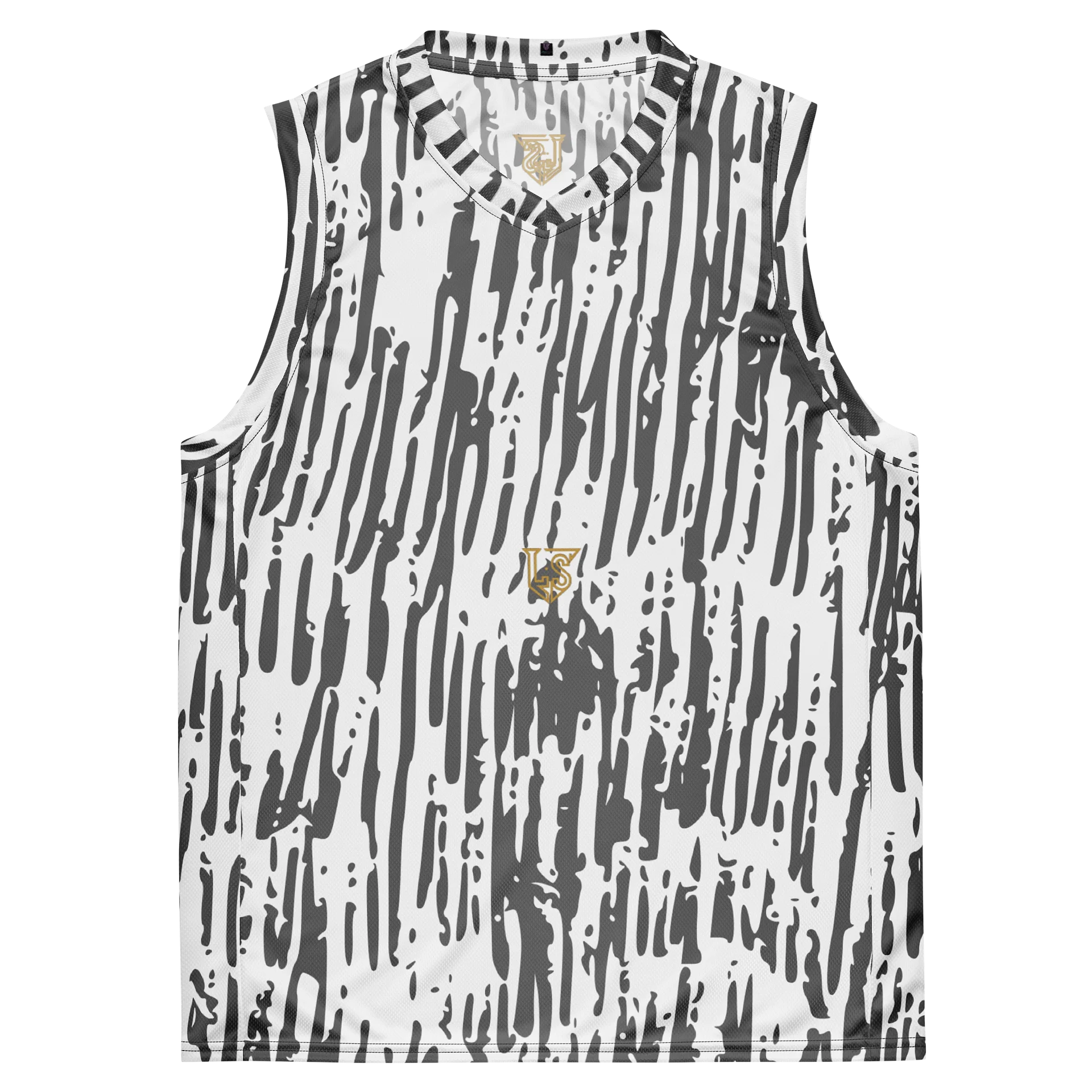 No Cap - White w/Black Strokes Sleeveless Pattern Design product image (2)