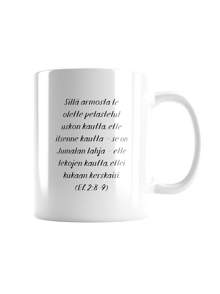 Usko Shopin valkoinen muki Ef. 2:8-9 product image (1)