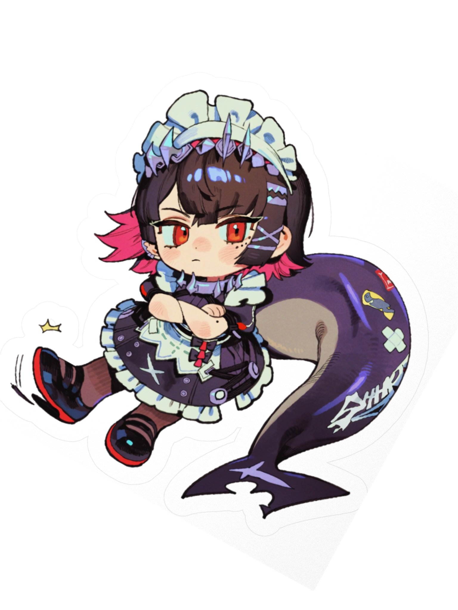 Impatient Shark Maid Girl Chibi Sticker product image (2)