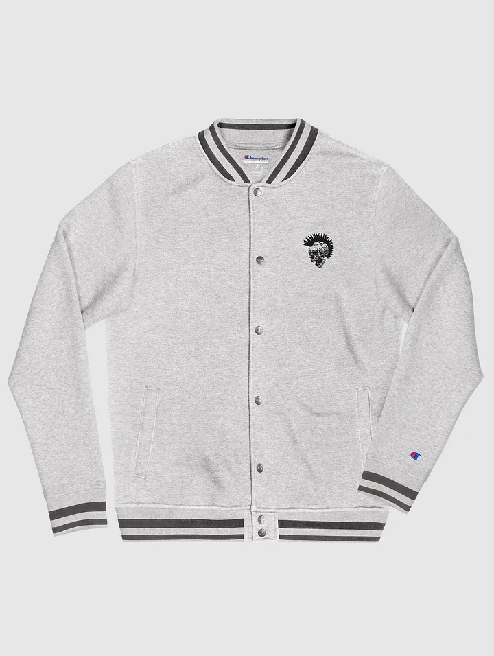 Punk Skull Embroidered Champion Bomber Jacket product image (1)