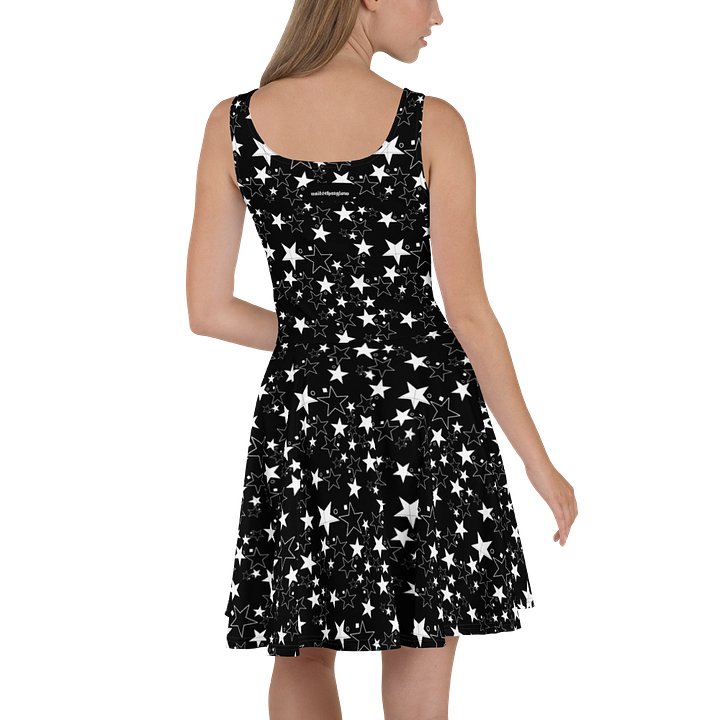 Star Square Circle Star - Black - skater Dress product image (2)