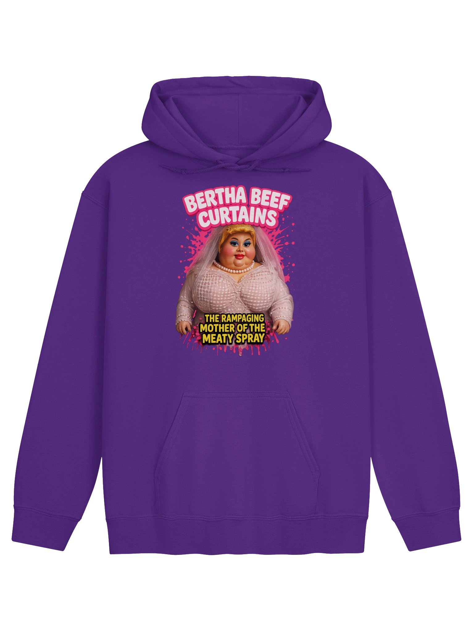 666 Toys | Bertha Beef Curtains | The Rampaging Mother Of The Meaty Spray | Gildan Classic Hoodie product image (1)