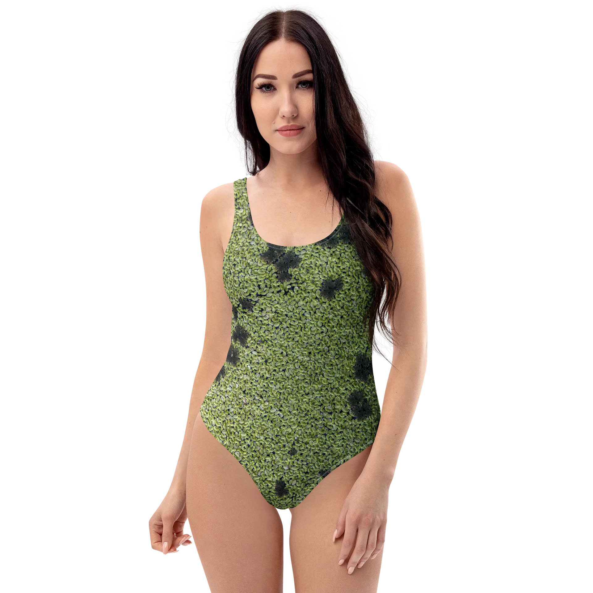 Verdant Life All-Over Print One-Piece Swimsuit | Earthy Green Bathing Suit product image (1)