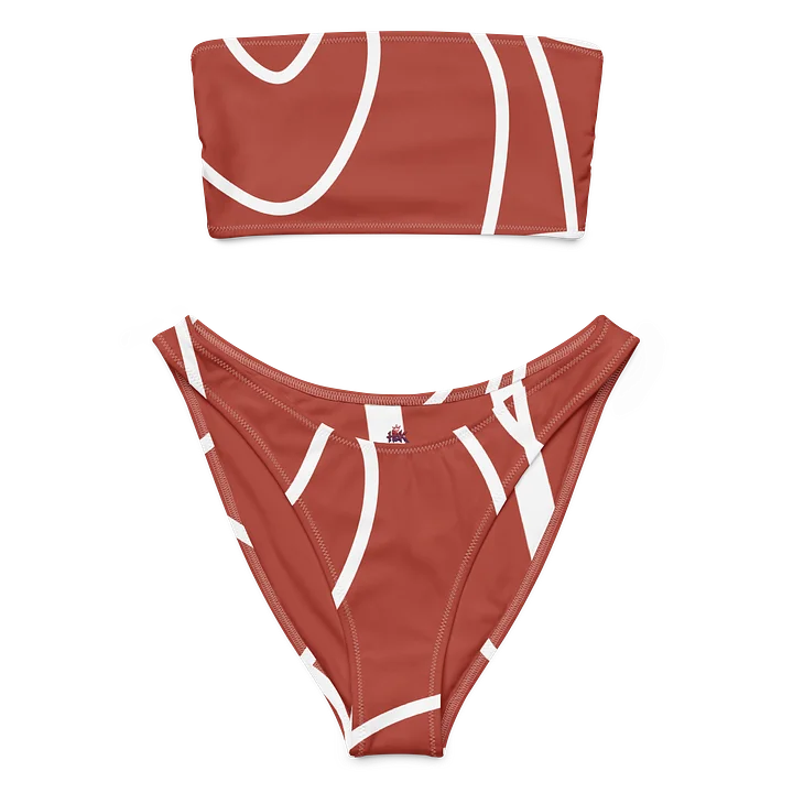 Intricate Red Abstract Bandeau Bikini product image (1)