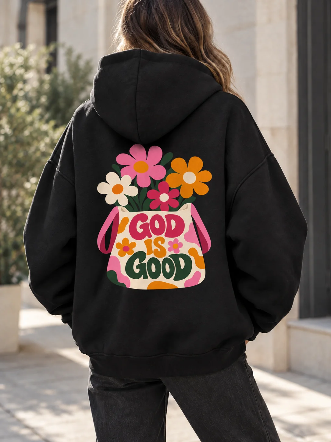 God Is Good PNG – Retro Floral Christian Shirt Design product image (3)