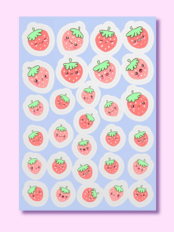 Adorable Strawberry Smiles Sticker Sheet product image (1)