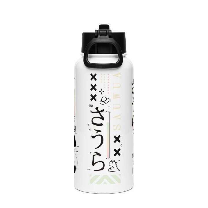 *WINK* Stainless Steel Water Bottle with a Straw Lid product image (2)