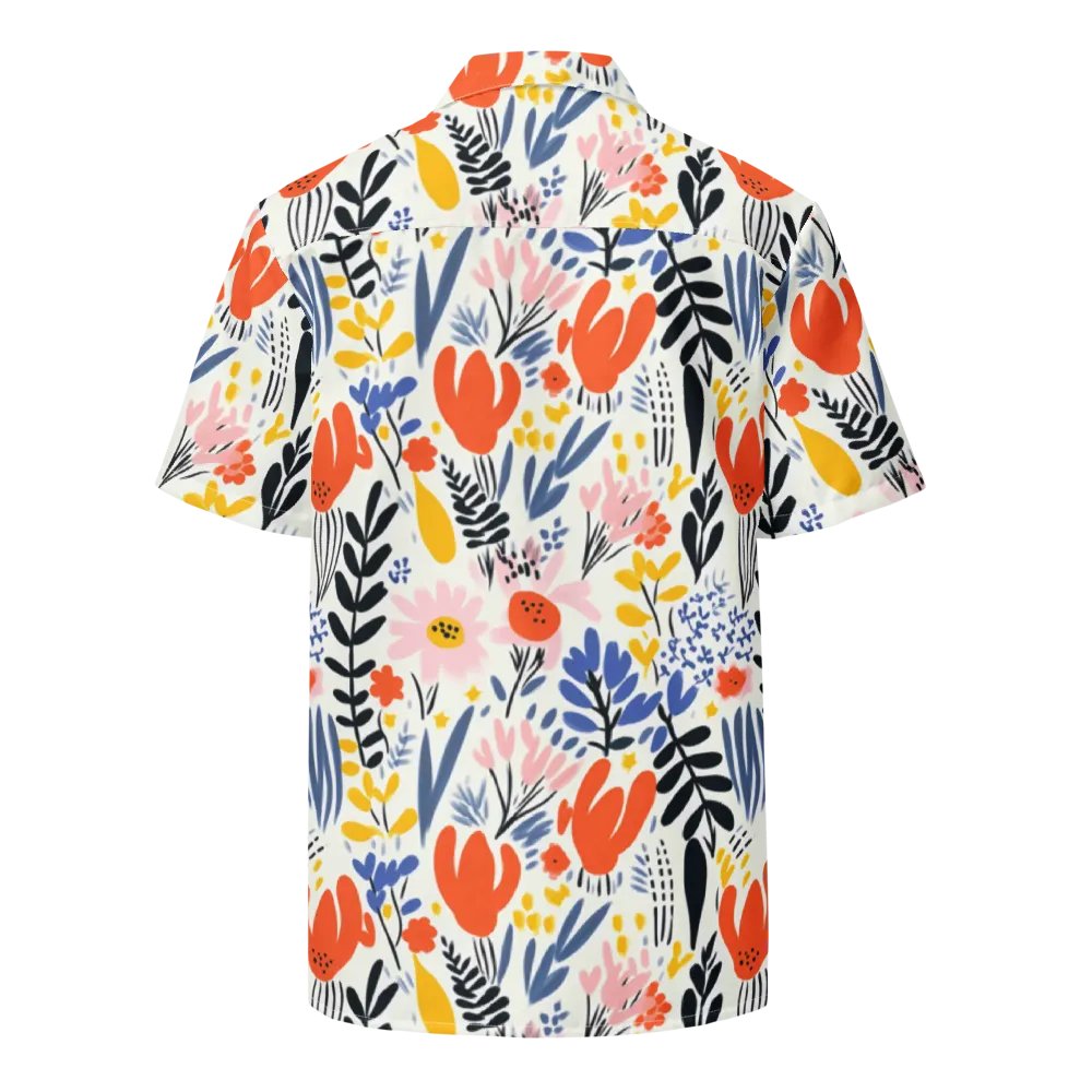 Retro Flowers Orange Hawaiian Shirt product image (8)